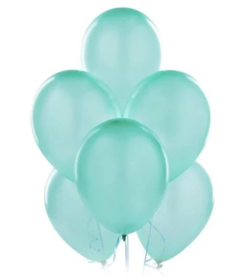 Balon Metalik Turkuaz Renkli Balon - 10 adet ürün görseli 1