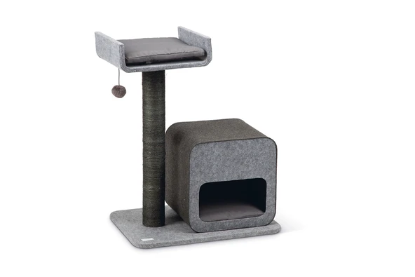Karlıe Kedi Tırmalama+ev Flavıe Gri 60x40x77cm ürün görseli 1