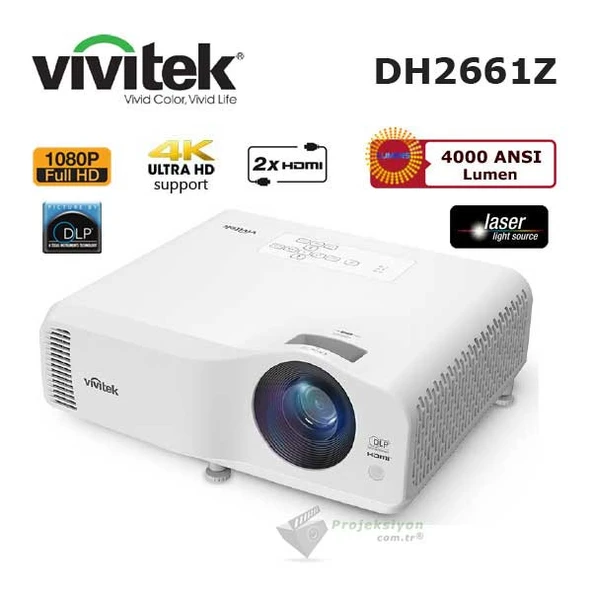 Vivitek DH2661Z DLP Full HD Lazer 4000 Ansi Lümen Projeksiyon Cihazı ürün görseli 1