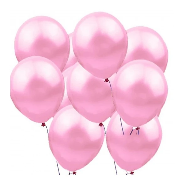 Balon Metalik Pembe Balon - 10 adet ürün görseli 1