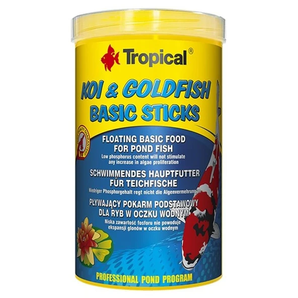 Tropical Koi & Goldfish Basic Sticks 1000Ml/80 Gr ürün görseli 1
