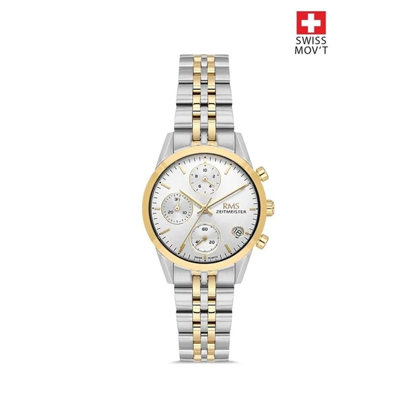 Rms Zeitmeister RMS.1.AG1594.08 Kronometre 34mm Kadın Kol Saati ürün görseli 1