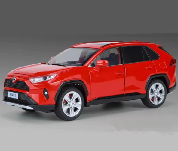 Kutulu Koleksiyon 1 / 24 Ölçek Toyota RAV4 Kırmızı Model Metal Araba ürün görseli 1