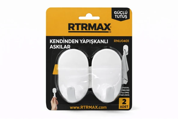 RNU0401 Kendinden Yapışkanlı Plastik Askı 2 kg Kapasiteli- 2 Adet ürün görseli 1