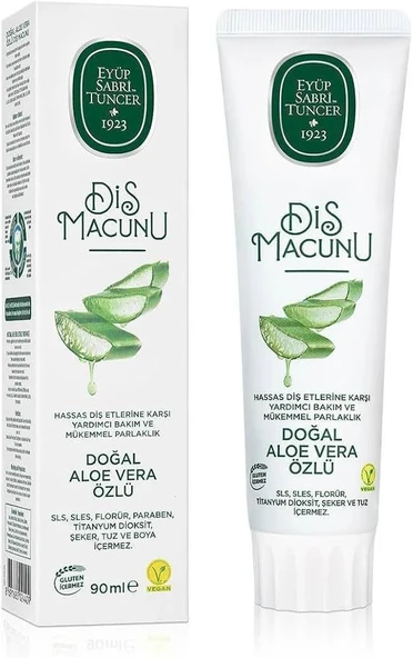 EYÜP SABRİ TUNCER DOĞAL ALOE VERA ÖZLÜ DİŞ MACUNU 90 ML( X2 )ADET ürün görseli 1