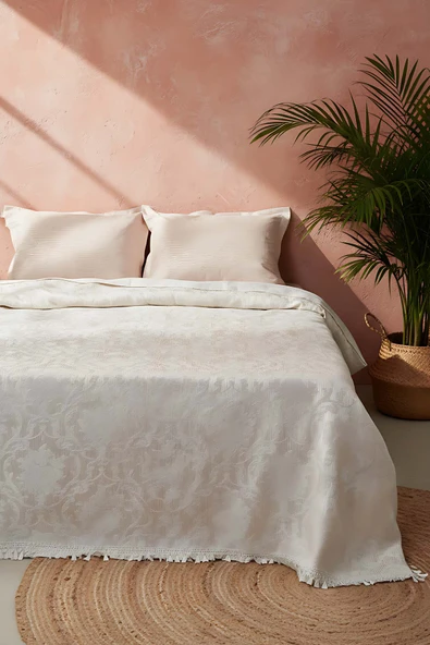 Style Pudra Çift Kişilik Yatak Örtüsü Seti - Resim 5