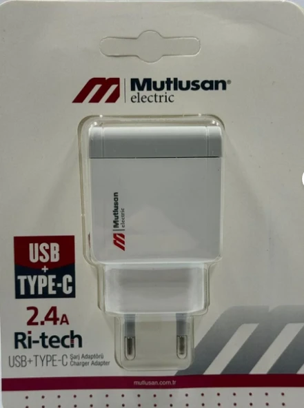 Mutlusan Fiş Adaptör Usb+Type-c 2,4A 0018881000030000 ürün görseli 1