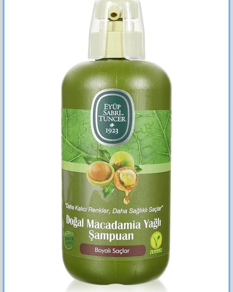 DOĞAL MACADAMİA YAĞLI ŞAMPUAN ( BOYALI SAÇLAR İÇİN ) GLUTEN İÇERMEZ 600 ML ürün görseli 1