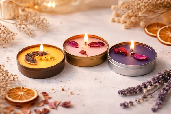 Humayra Kokulu Mum Seti Teneke 75 Ml X 3 Adet ürün görseli 1
