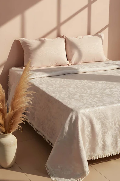 Style Pudra Çift Kişilik Yatak Örtüsü Seti - Resim 7