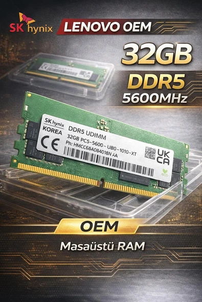 SK hynix 32GB DDR5 5600MHz Kutusuz Masaüstü RAM – Lenovo OEM ürün görseli 1