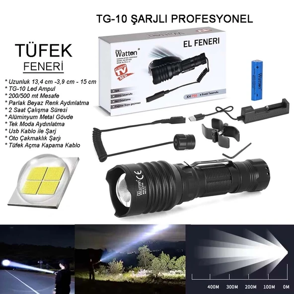 Tg-10 Şarjlı Profesyonel Av Feneri  Wt-620 P74556S6222 ürün görseli 1