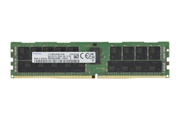 SAMSUNG 64GB DDR4 3200Mhz 2Rx4 PC4-3200 ECC Server Sunucu Ram M393A8G40BB4-CWEGY ürün görseli 1