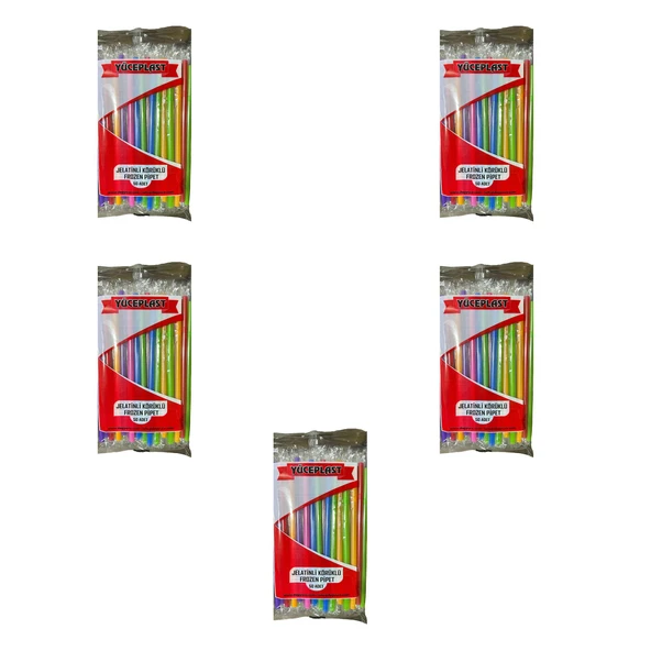 Yüceplast Körüklü Karışık Renkli Jelatinli Pipet - 22 Cm. - 250 Adetlik Paket ürün görseli 1