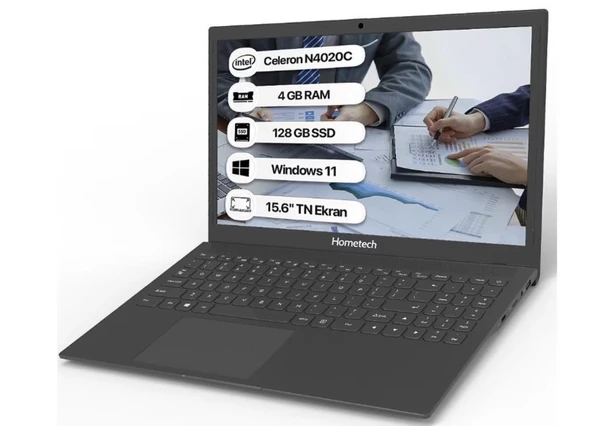 Hometech Alfa 720C N4020C 4 GB 128 GB SSD UHD Graphics 600 15.6" Notebook KUTUSU AÇIK SIFIR ürün görseli 1