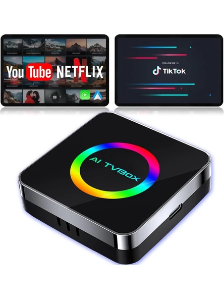 Yeni Nesil Araç CarPlay ve Android Auto AI Box | 4GB+64GB Android 14 | Youtube & Netflix ürün görseli 1