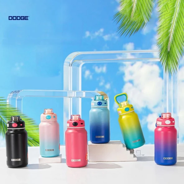 Dodge Intested Colors Çelik Termos Matara Çocuk 750Ml Pembe - Resim 4