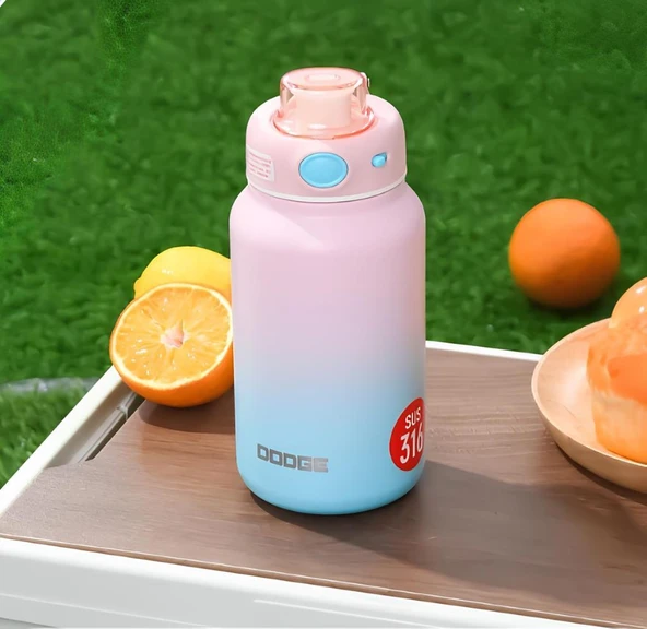 Dodge Intested Colors Çelik Termos Matara Çocuk 750Ml A.Pembe Mavi - Resim 3