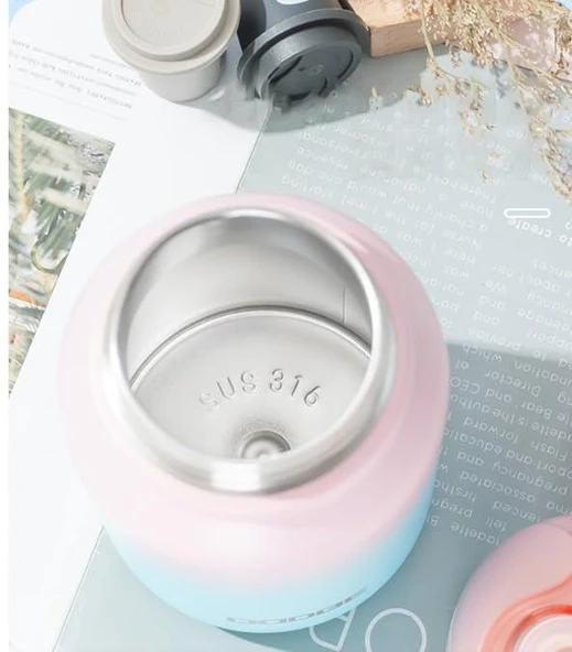 Dodge Intested Colors Çelik Termos Matara Çocuk 750Ml A.Pembe Mavi - Resim 2