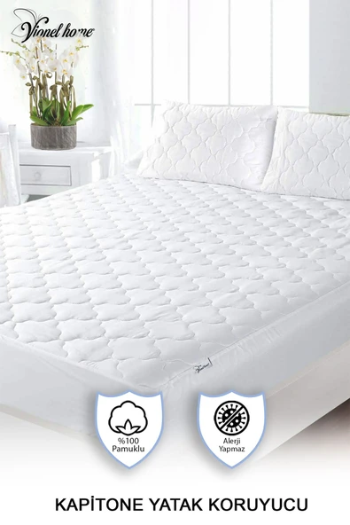 Vionel Home %100 Pamuk, Kapitone Yatak Koruyucu Çarşaf, Fitted Full Kenar, Elyaf Dolgulu, Tek Ve Çift Kişilik ürün görseli 1