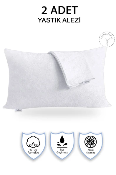 Vionel Home %100 Pamuklu, 2'li Yastık Alezi, Yastık Kılıfı, Su / Sıvı Geçirmez, (50 X 70 CM) ürün görseli 1