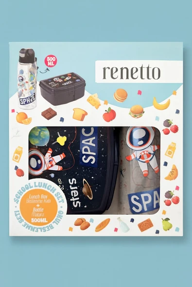 Renetto T-850 Okul Beslenme Seti Mavi Astronot Figürlü ürün görseli 1