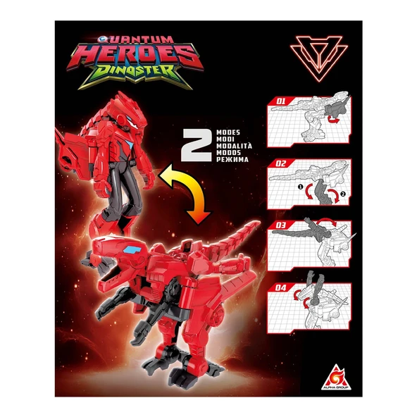 Mega Quantum Heroes Dinoster Dönüşen Lucio Raptor Bot - Resim 3