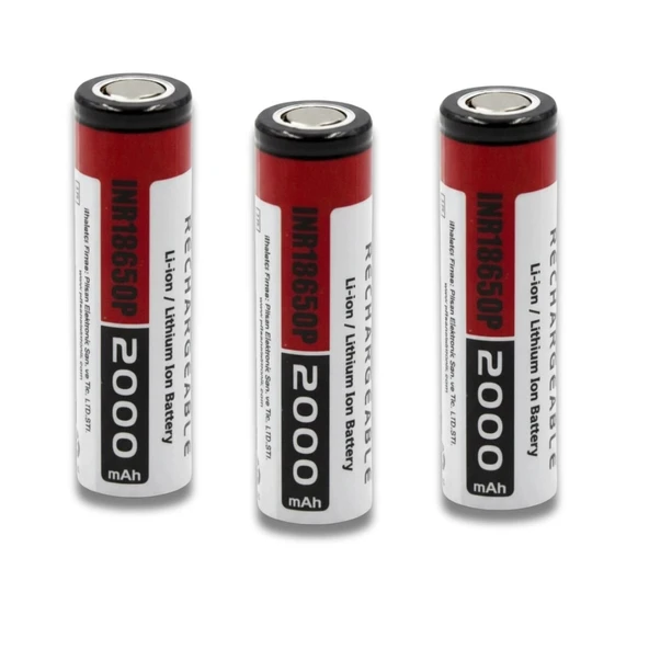 Orion 5 Adet 18650 Lityum İyon Pil 3.7V 2000mAh 15C Deşarj ürün görseli 1