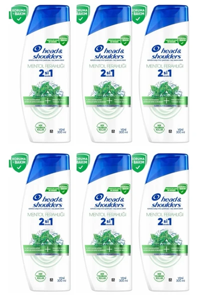 Head & Shoulders 2'si 1 Arada Şampuan Mentol Ferahlığı 250 ml 6'lı ürün görseli 1