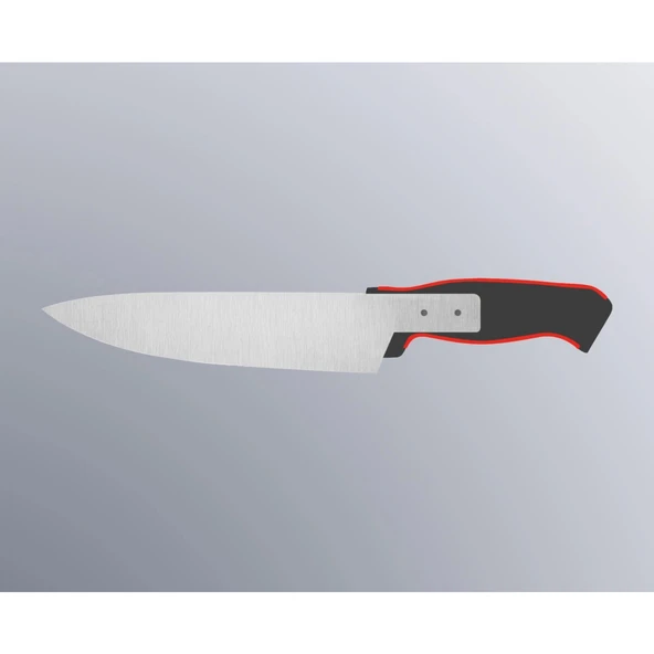 Duo Şef Bıçağı 25 cm Kırmızı - Resim 4