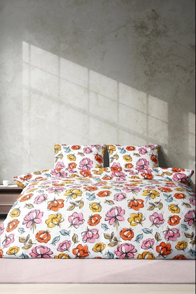 Cotton Collection Ranforce Nevresim Takımı Çiçek Bahçesi ürün görseli 1
