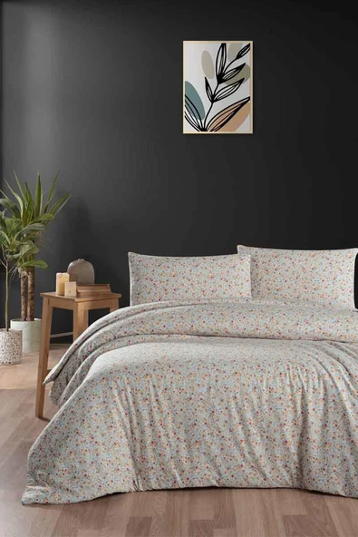 Cotton Collection Flanel R Çift Kişilik Nevresim Takımı Gonca Turuncu ürün görseli 1