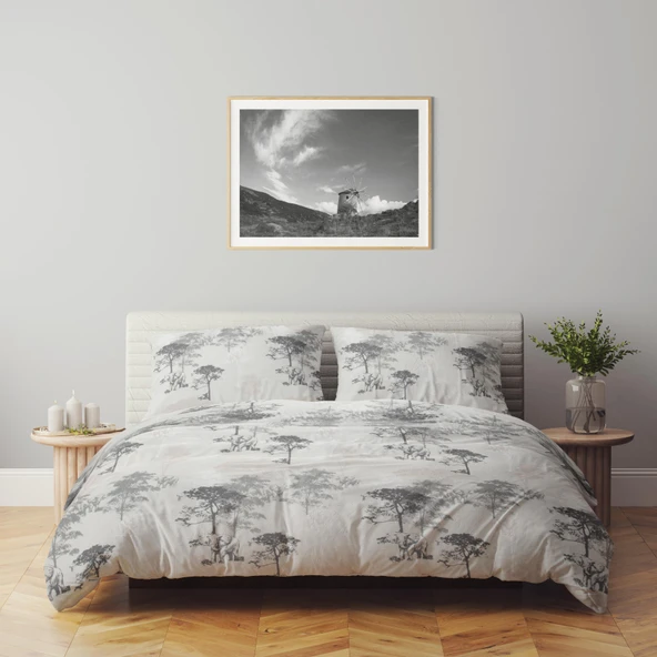 Cotton Collection Çift Kişilik Nevresim Takımı Grave ürün görseli 1