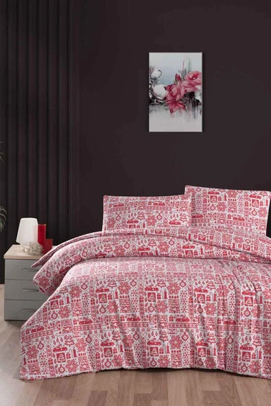Cotton Collection Flanel R Çift Kişilik Nevresim Takımı Noel ürün görseli 1