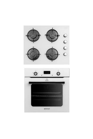 İtimat Beyaz 2'li Pro Ankastre Set (Ocak-Fırın) 1530 - Af550 ürün görseli 1