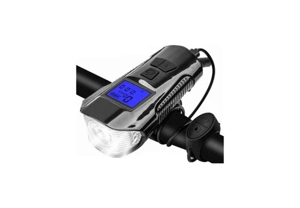 FORTE GT XBYC 6029 FY-317 BİSİKLET KİLOMETRE SAATİ ÖN LAMBA USB SİYAH ürün görseli 1