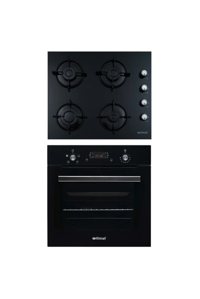 İtimat Siyah 2'li Pro Ankastre Set (Ocak-Fırın) 1531 - Af500 ürün görseli 1