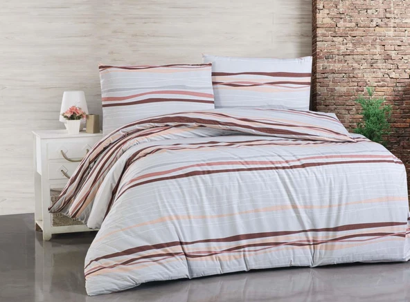 Cotton Collection Ranforce Tek Kişilik Nevresim Takımı Mauve Sky ürün görseli 1