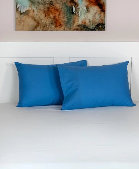 Cotton Collection 2'li Yastık Kılıfı Mavi ürün görseli 1