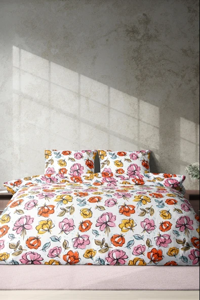 Cotton Collection Ranforce Nevresim Takımı Çiçek Bahçesi ürün görseli 1