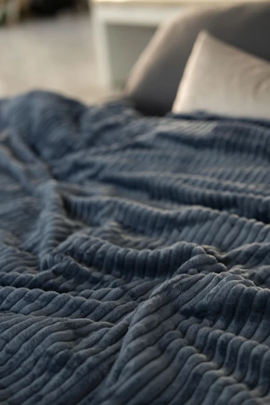 La Notte Çift Kişilik Battaniye Denim - Resim 3