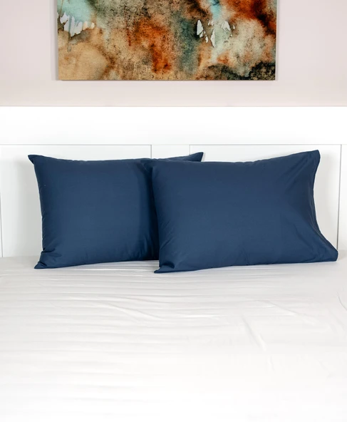 Cotton Collection 2'li Yastık Kılıfı Lacivert ürün görseli 1