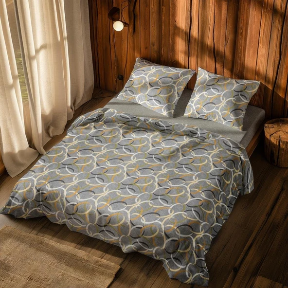 Cotton Collection Tek Kişilik Nevresim Takımı Halka ürün görseli 1
