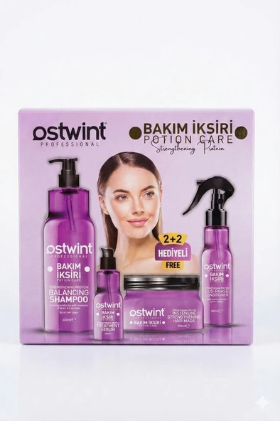 Ostwint Care Premium 4'lü 1200 Ml Komple Saç Bakım Seti Protein - Strengthing ürün görseli 1