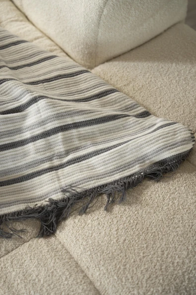 Cotton Collection Tv Battaniyesi Gri - Resim 4