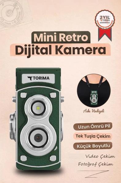 Mini Retro Dijital Fotoğraf Makinesi Video Kamera 1080P CMR44 Yeşil ürün görseli 1