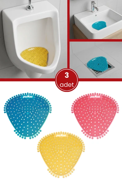 3 Adet PisMiss Üçgen Koku Giderici, Pisuvar Lavabo Banyo Gider Süzgeci Kir Leke Tutmaz 30 Gün Etkili ürün görseli 1