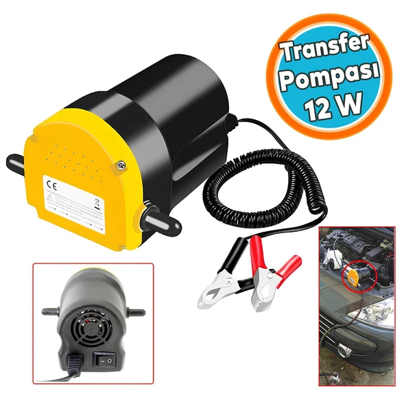 Otomobil Araba Araç Motor Yağ Pompası 12V 60W Motor Yağı Yakıt Transfer İkmal Aktarma Pompası ürün görseli 1