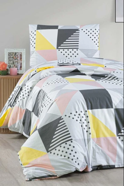 Cotton Collection Ranforce Tek Kişilik Nevresim Takımı Checkers ürün görseli 1