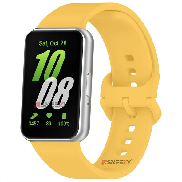 Sneezy Samsung Galaxy Fit 3 Kordon PureLux Soft Yumuşak Silikon Kordon Kayış  Sarı ürün görseli 1